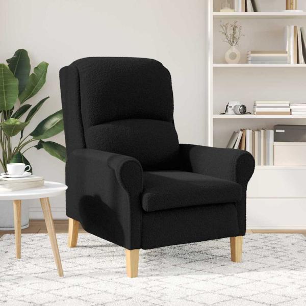 Sessel Schwarz Weiches Sherpa-Gewebe