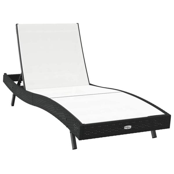 Sonnenliege 2 stk. Poly-Rattan Schwarz und Weiß