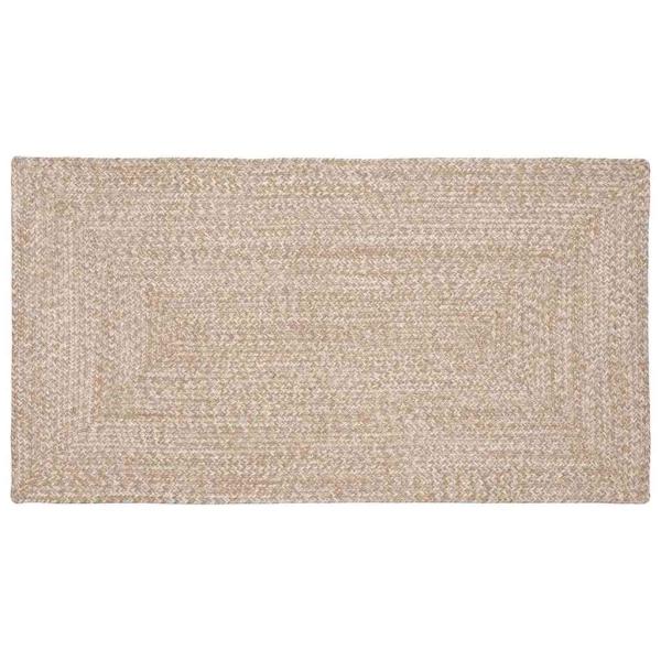 ARDEBO.de - Bereichsteppich Natur und Weiß 60 x 110 cm Jute