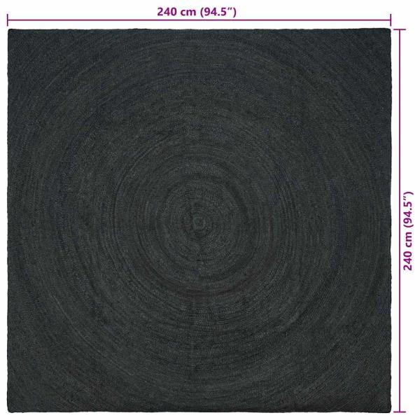 Bereichsteppiche Dunkelgrau 240 x 240 cm Jute