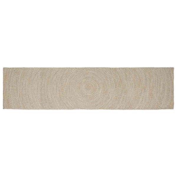 ARDEBO.de - Bereichsteppich Natürlich und Weiß 60 x 400 cm Jute