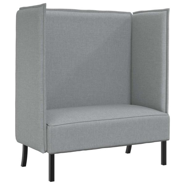ARDEBO.de - Hoher R?cken Sofa 101cm Hellgrau Stoff