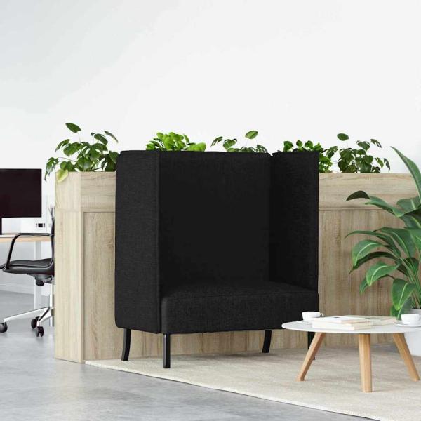 ARDEBO.de - Hoher R?cken Sofa 101cm Schwarz Stoff