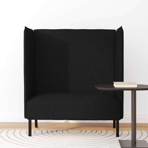 Hoher R?cken Sofa 101cm Schwarz Stoff