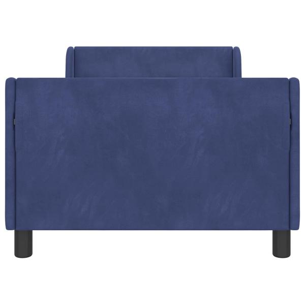 Kinderbettgestell mit Kopfteil Polizeiblau 90 x 190 cm Samt