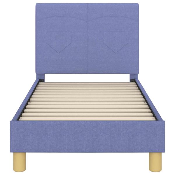 Kinderbettgestell mit Kopfteil Jeans blau 70 x 140 cm Stoff