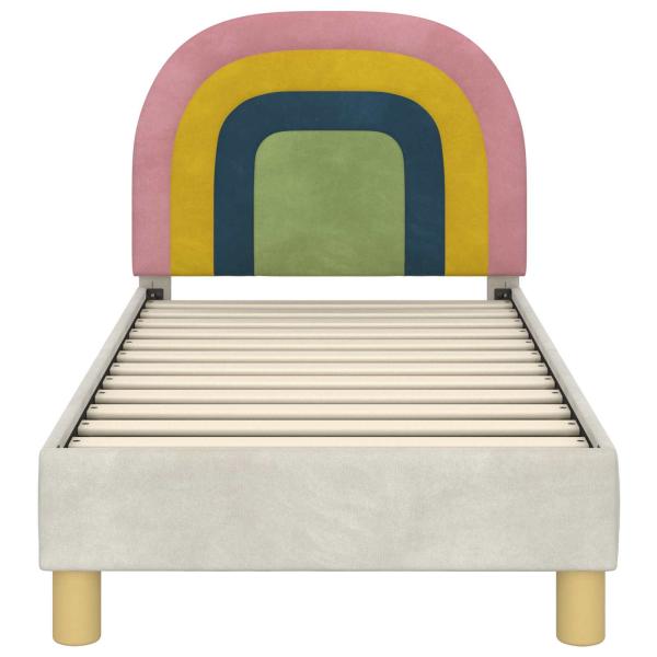 Kinderbettgestell mit Kopfteil Creme 70 x 140 cm Samt