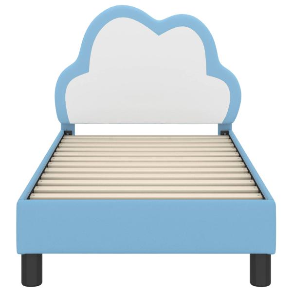 Kinderbettgestell mit Kopfteil Blau 70 x 140 cm PU