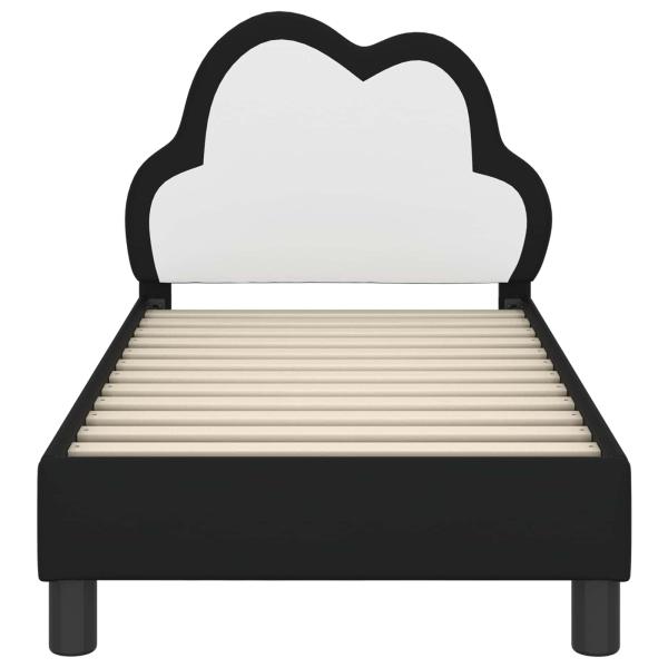 Kinderbettgestell mit Kopfteil Schwarz 70 x 140 cm PU