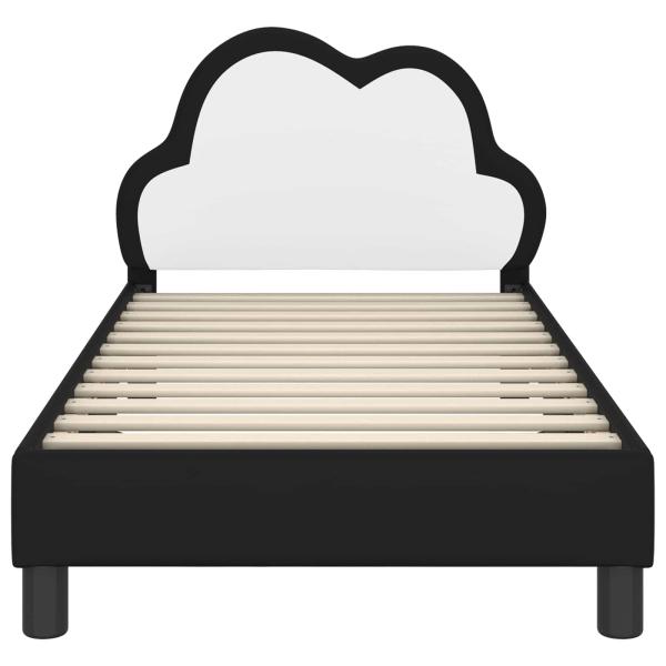 Kinderbettgestell mit Kopfteil Schwarz 80 x 160 cm PU