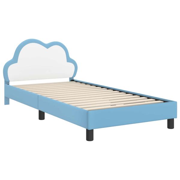 Kinderbettgestell mit Kopfteil Blau 80 x 200 cm PU