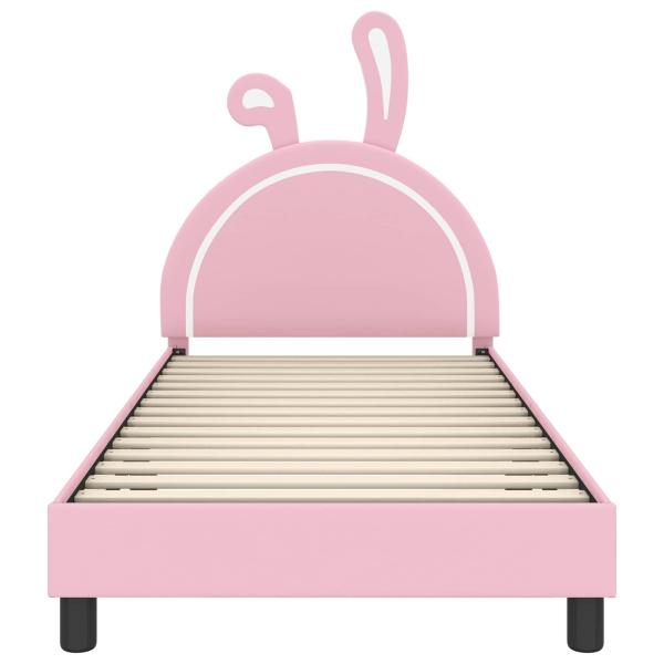 Kinderbettgestell mit Kopfteil Rosa 80 x 200 cm PU