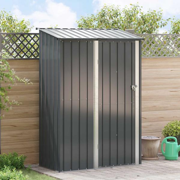 ARDEBO.de - Gartenhütten Anthrazit 140,5 x 74 x 200 cm Metall