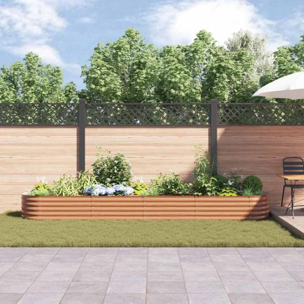Hochbeet Braun 400 x 80 x 44 cm Stahl