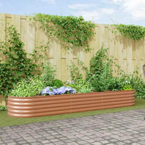 ARDEBO.de - Hochbeet Braun 320 x 80 x 44 cm Stahl