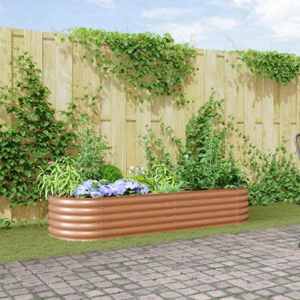 ARDEBO.de - Hochbeet Braun 240 x 80 x 44 cm Stahl