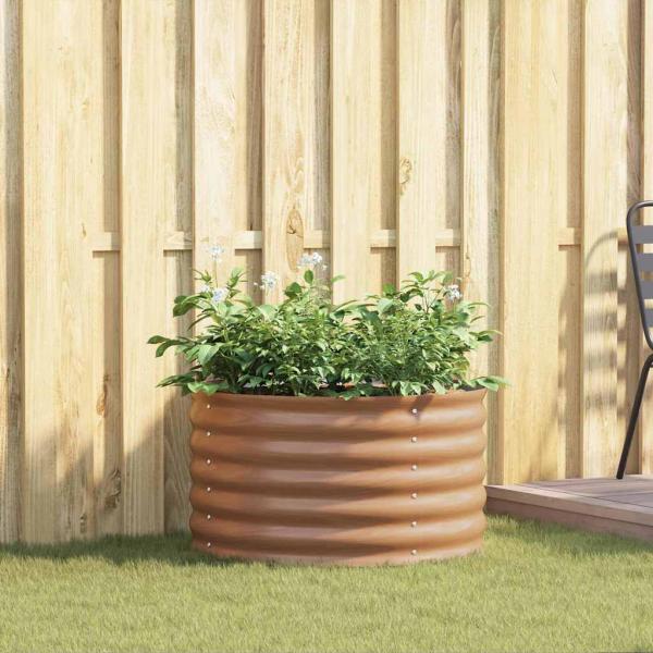 ARDEBO.de - Hochbeet Braun 80 x 80 x 44 cm Stahl
