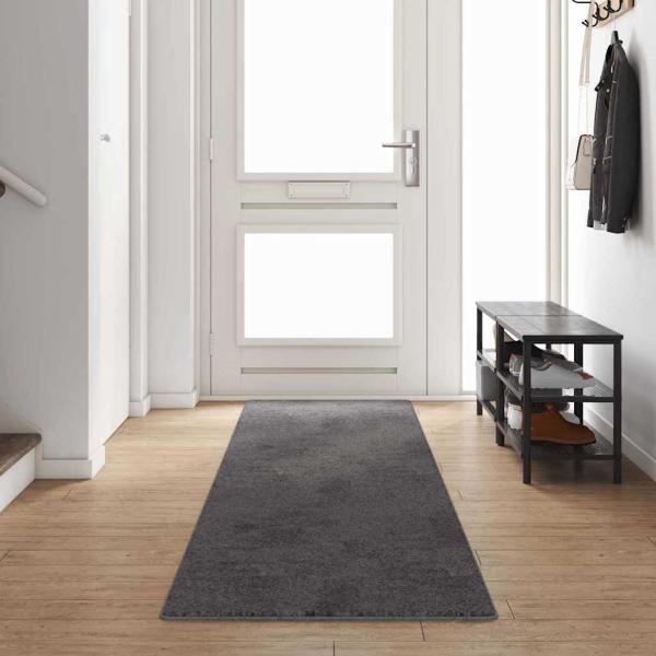ARDEBO.de - Teppichläufer Grau 80 x 400 cm 100% Polypropylen Tuft