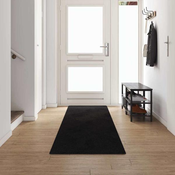 ARDEBO.de - Teppichläufer Schwarz 80 x 500 cm 100% Polypropylen Tuft
