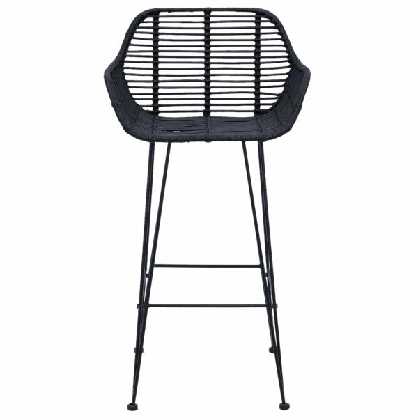 Barstuhl 2 stk. Schwarz 55 x 52 x 92 cm Rattan und Eisen