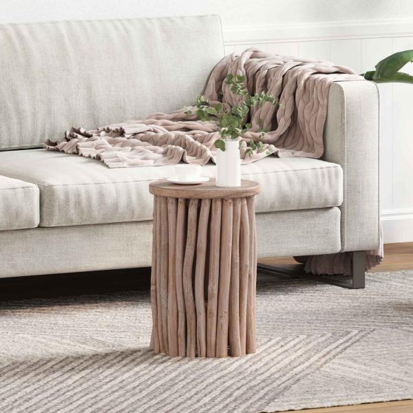 ARDEBO.de - Hocker Natur 30 x 30 x 45 cm Massivholz Teak