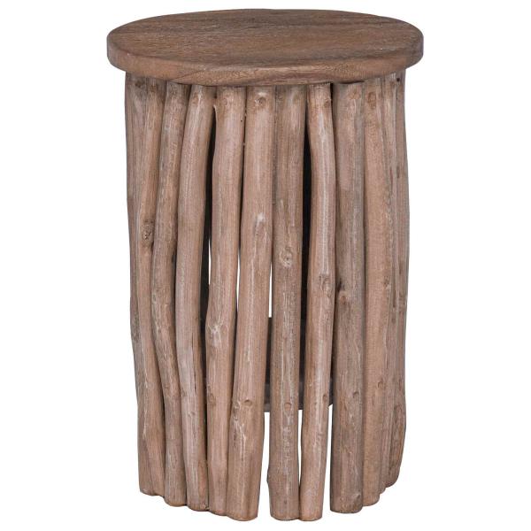 Hocker Natur 30 x 30 x 45 cm Massivholz Teak