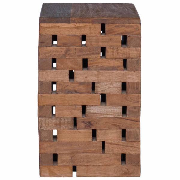 Hocker Natur 29 x 29 x 48 cm Massivholz Altholz