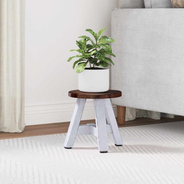 ARDEBO.de - Hocker Natur 22 x 22 x 24 cm Mahagoni Holz