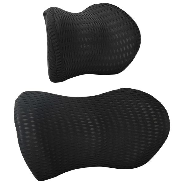 Nackenkissen, Rückenkissen Schwarz Viscoschaum 47 x 24 x 11 cm