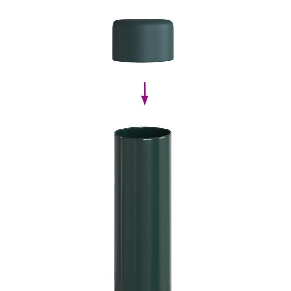Zaunpfosten 12 stk. Grün 120 cm Pulverbeschichteter Stahl