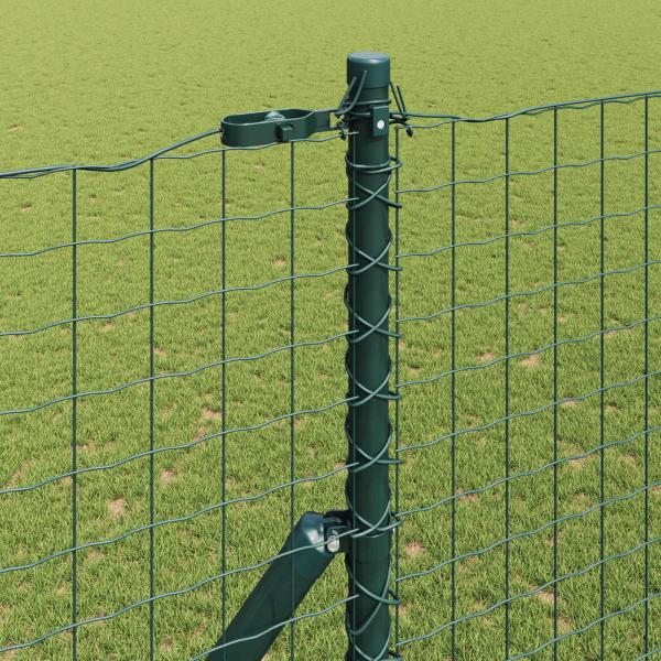 Zaunpfosten 12 stk. Grün Pulverbeschichteter Stahl