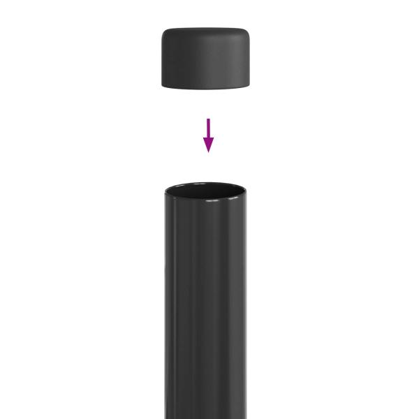 Zaunpfosten 12 Stk. Grau 90 cm Pulverbeschichteter Stahl