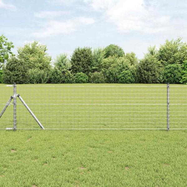 ARDEBO.de - Zaunpfosten 12 Stk. Silber 60 cm Pulverbeschichteter Stahl