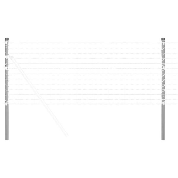Zaunpfosten 12 Stk. Silber 60 cm Pulverbeschichteter Stahl