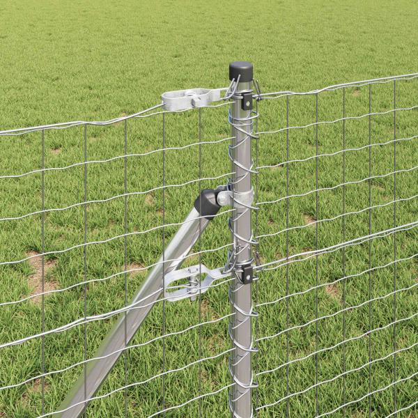 Zaunpfosten 12 Stk. Silber 120 cm Pulverbeschichteter Stahl