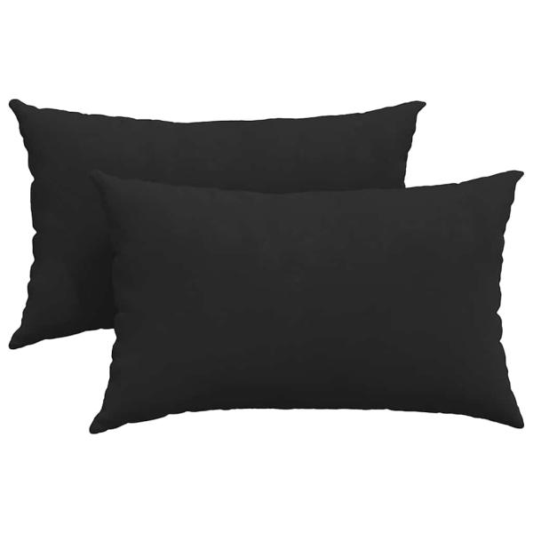 Sofakissen 2 Stück Schwarz 50 x 30 cm Stoff