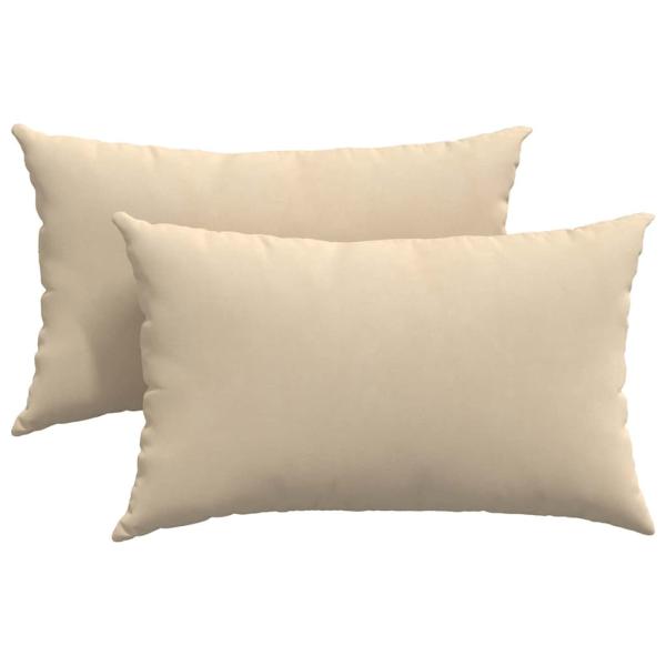 Sofakissen 2 Stück Creme 50 x 30 cm Stoff