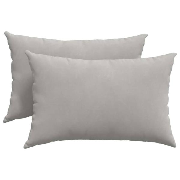 Sofakissen 2 stk. Stoff Hellgrau 60 x 40 cm