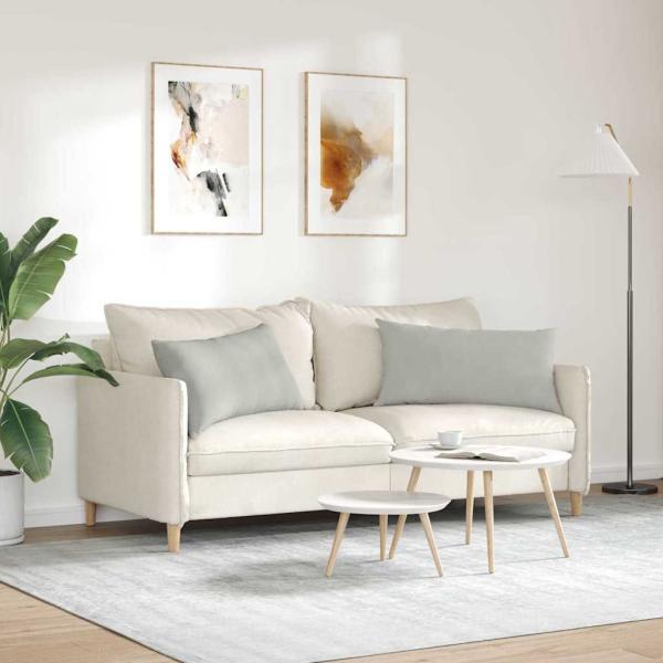Sofakissen 2 stk. Stoff Hellgrau 80 x 40 cm