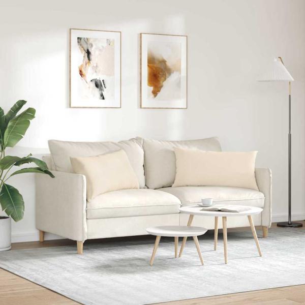 Sofakissen 2 stk. Stoff Beige 80 x 40 cm