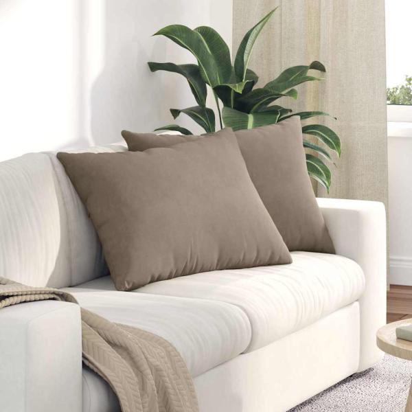 ARDEBO.de - Sofakissen 2 stk. Stoff Taupe 70 x 50 cm