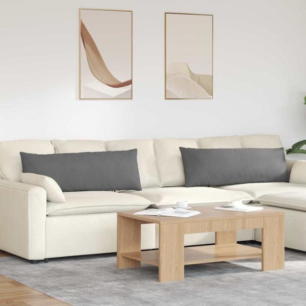 ARDEBO.de - Sofakissen 2 stk. Stoff Dunkelgrau 120 x 40 cm