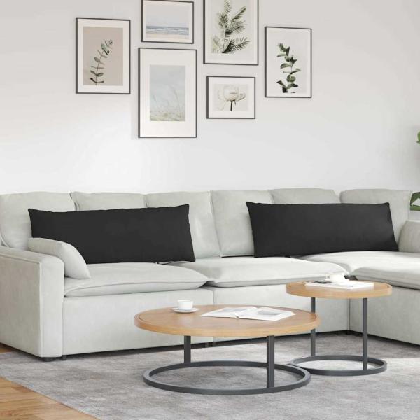 ARDEBO.de - Sofakissen 2 stk. Stoff Schwarz 120 x 40 cm