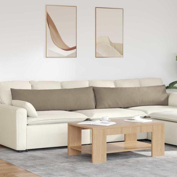 ARDEBO.de - Sofakissen 2 stk. Stoff Taupe 145 x 40 cm