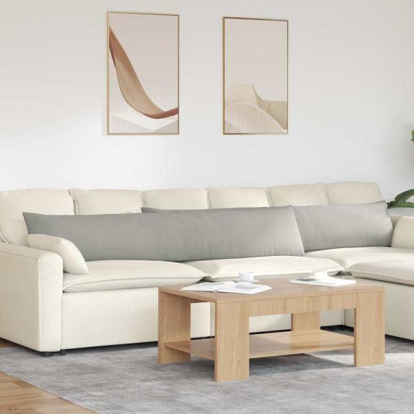 ARDEBO.de - Sofakissen 2 stk. Stoff Hellgrau 200 x 40 cm