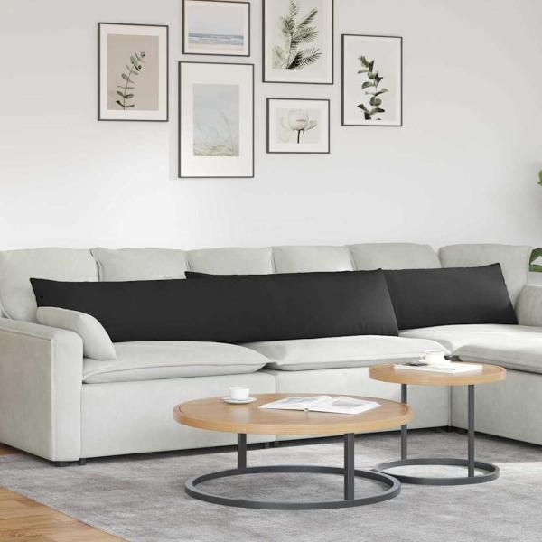 ARDEBO.de - Sofakissen 2 stk. Stoff Schwarz 200 x 40 cm