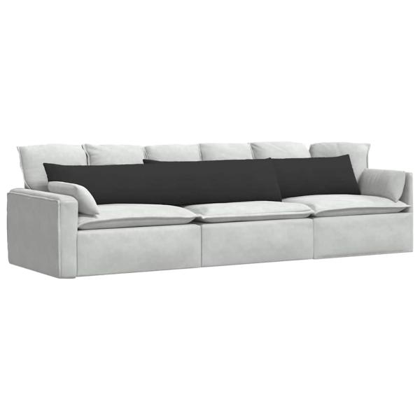 Sofakissen 2 stk. Stoff Schwarz 200 x 40 cm
