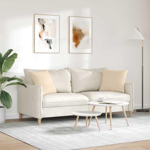 Sofakissen 2 stk. Stoff Creme 45 x 45 cm