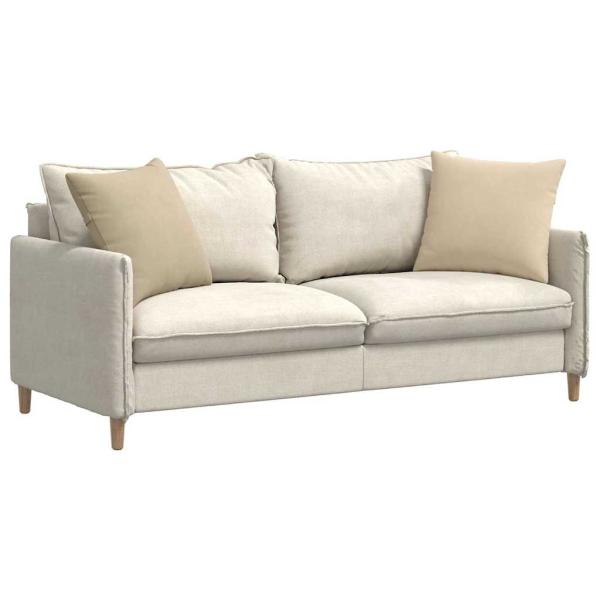 Sofakissen 2 stk. Stoff Creme 50 x 50 cm