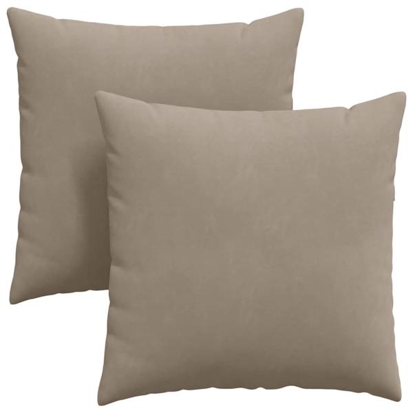 Sofakissen 2 stk. Stoff Taupe 60 x 60 cm